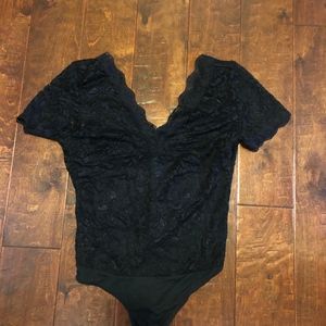 Black Lace Body Suit NWOT